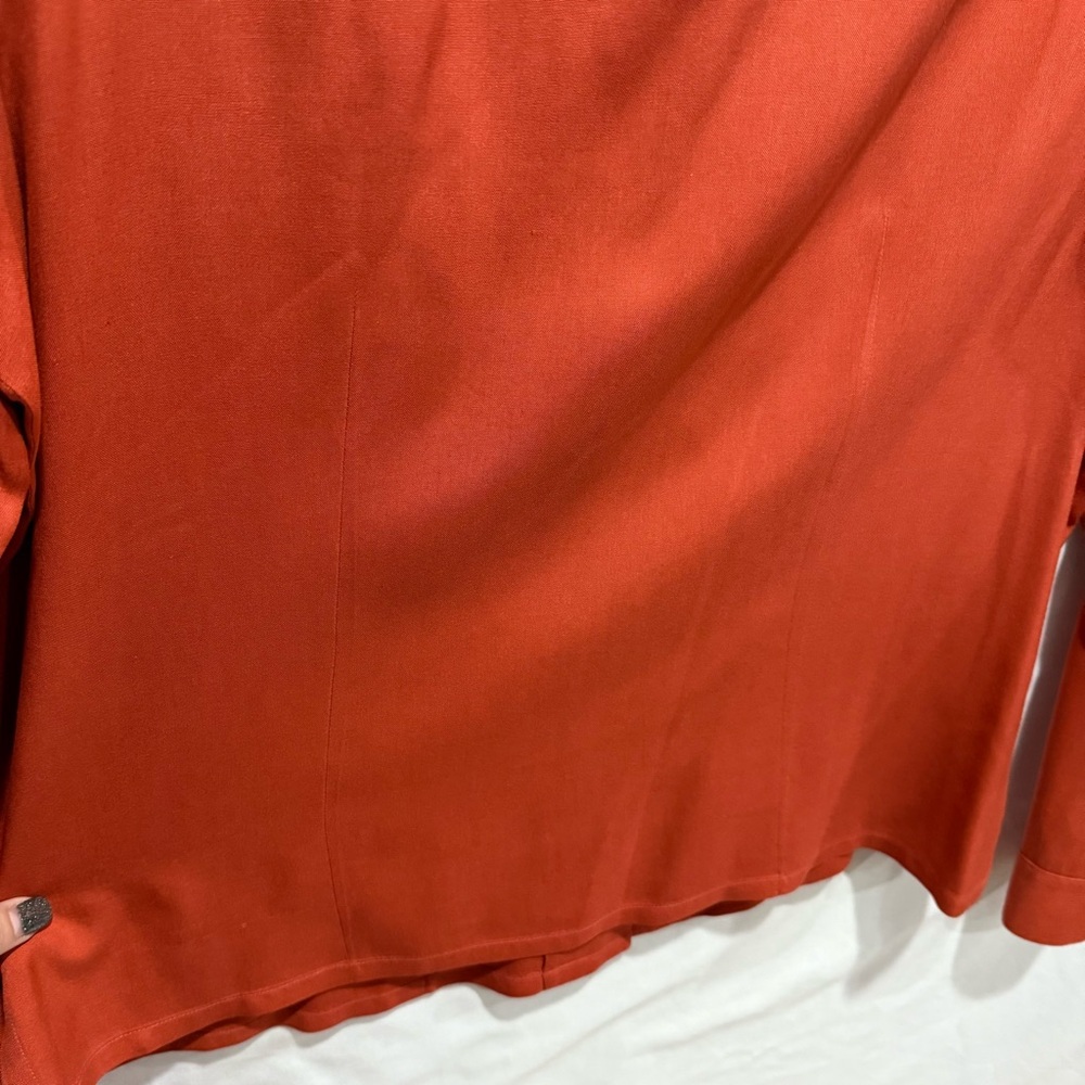 Anna and Frank 100% Silk Terracotta Button Down Blouse‎ Large Old Money Luxury - Picture 13 of 15